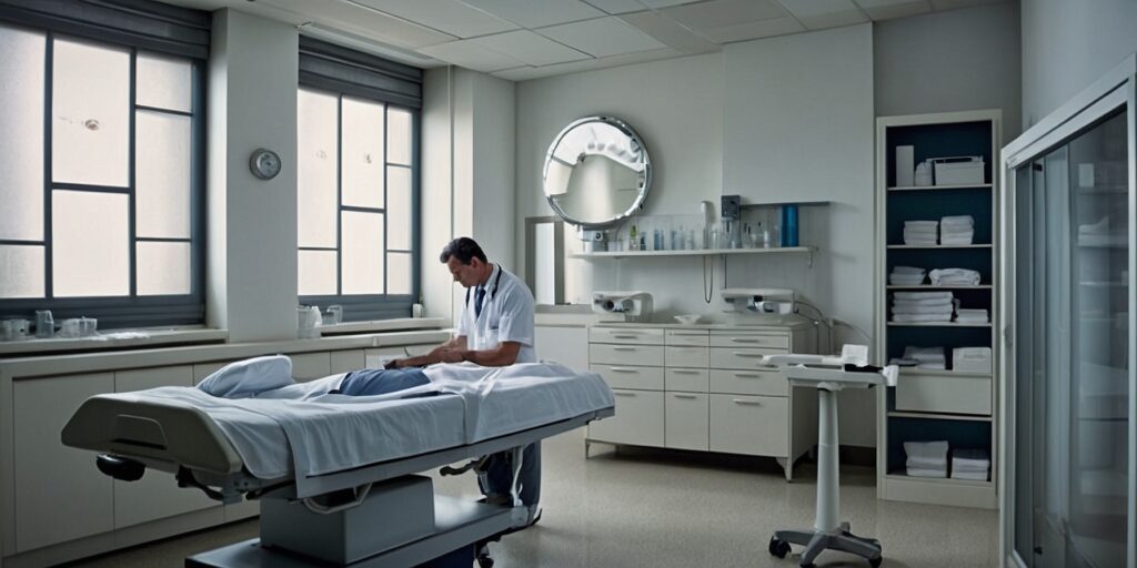 Un médecin esthétique examine un patient, illustrant le diagnostic et la consultation. Un médecin esthétique examine un patient, illustrant le diagnostic et la consultation.